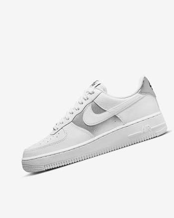 Nike Air Force 1 '07 Blancos Negros Metal Plateados Blancos | MX 2953